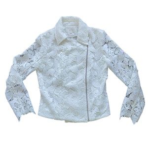 VINTAGE MISS SIXTY White Butterfly Lace Embroidered Jacket Large